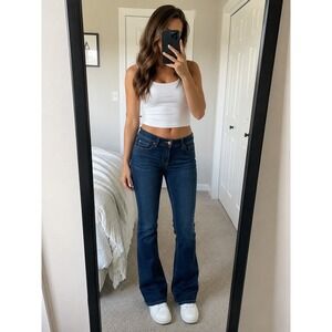 American Eagle Slim Boot Jeans Womens 6 Blue Slim Bootcut Stretch Denim Mid Rise
